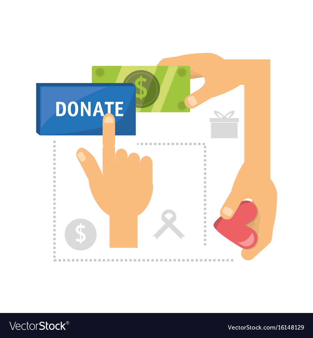 Cash money donation support to charity Royalty Free Vector