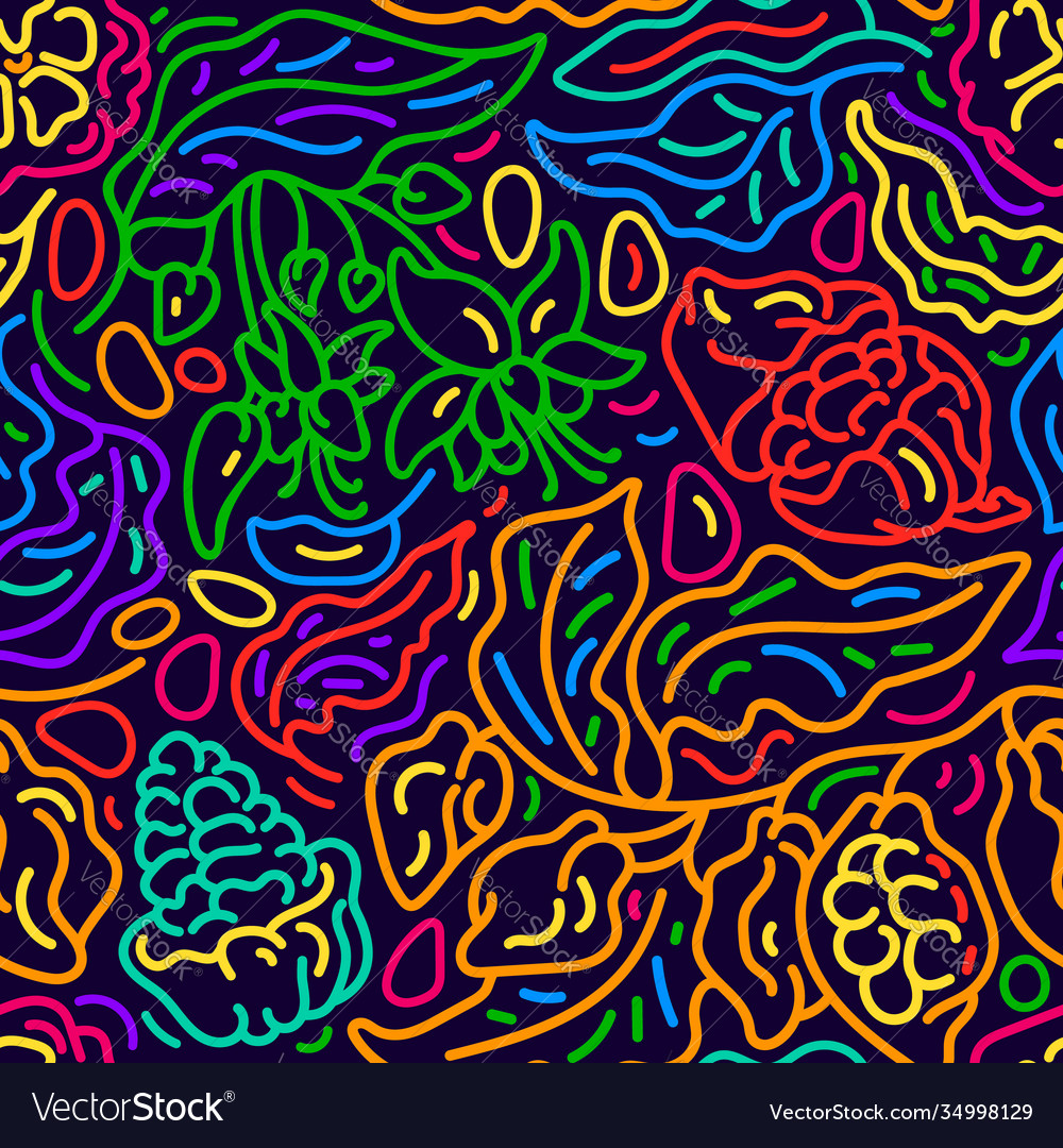 Cocoa branch abstract seamless pattern