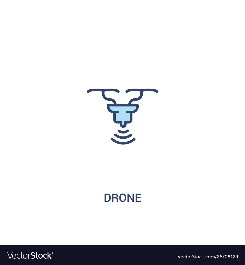 Drone concept 2 colored icon simple line element vector image Drone concept 2 colored icon simple line element