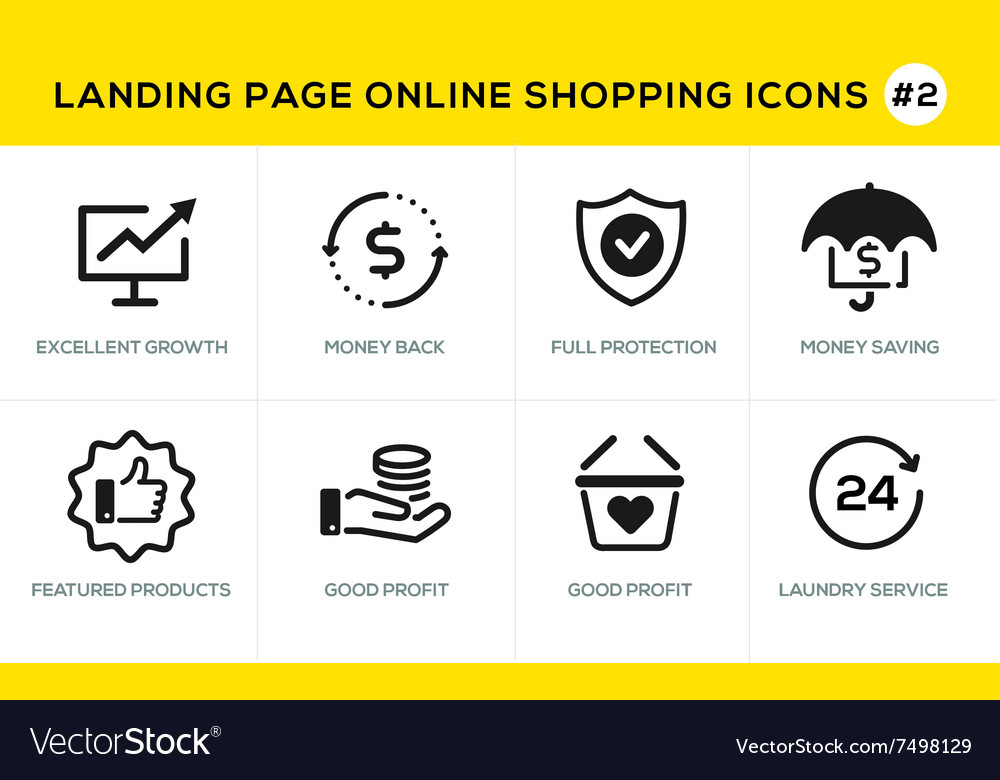 Flat line design concept icons for online shopping