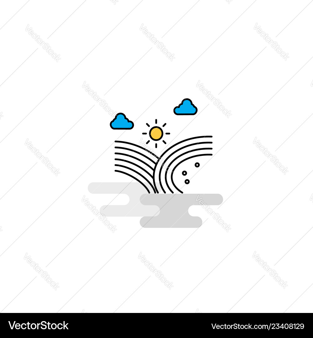 Flat wind blowing icon Royalty Free Vector Image