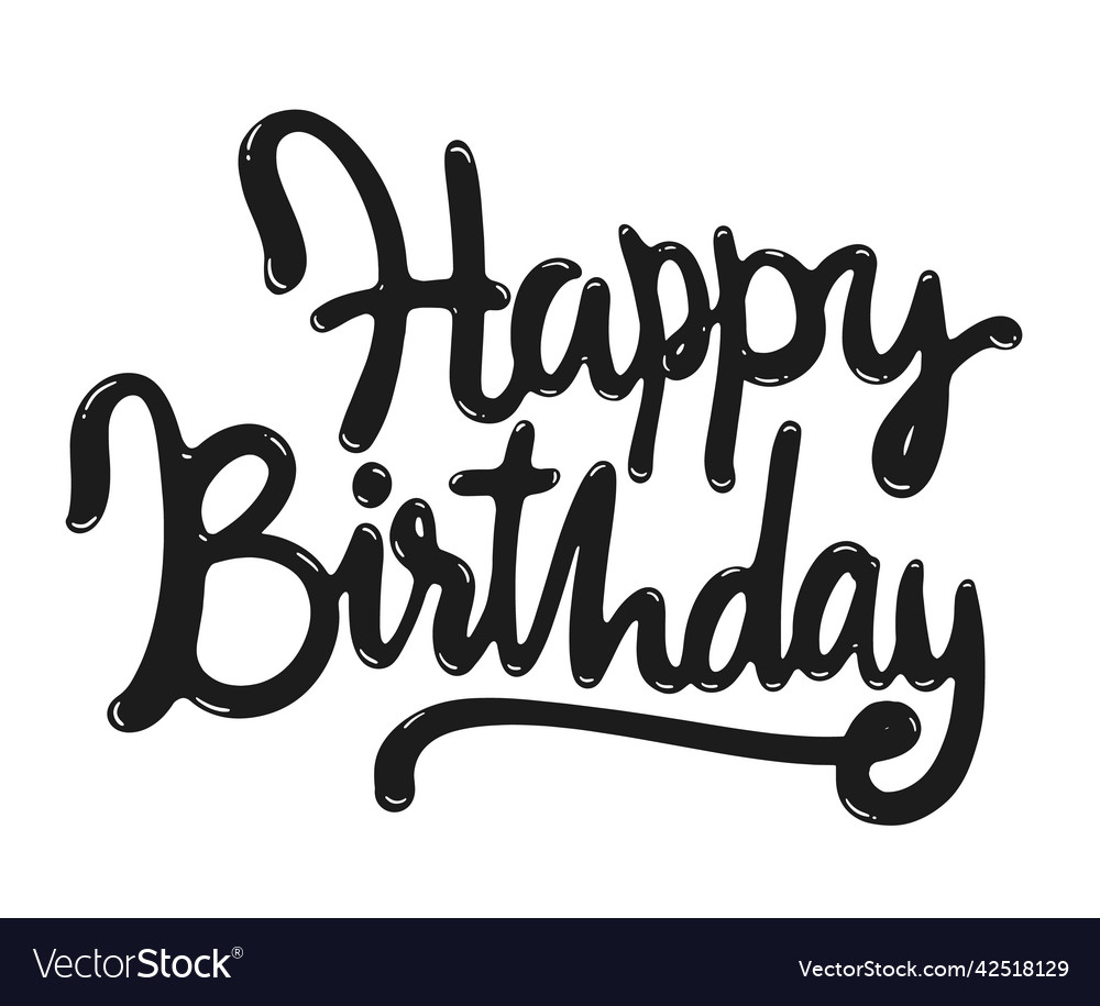 Happy birthday greeting card with lettering design vector image Happy birthday greeting card with lettering design