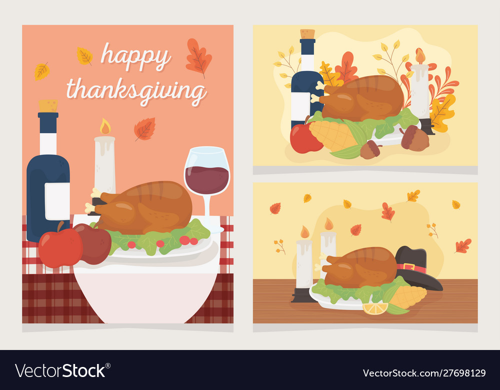 Happy Thanksgiving Festkarten Abendessen Truthahn