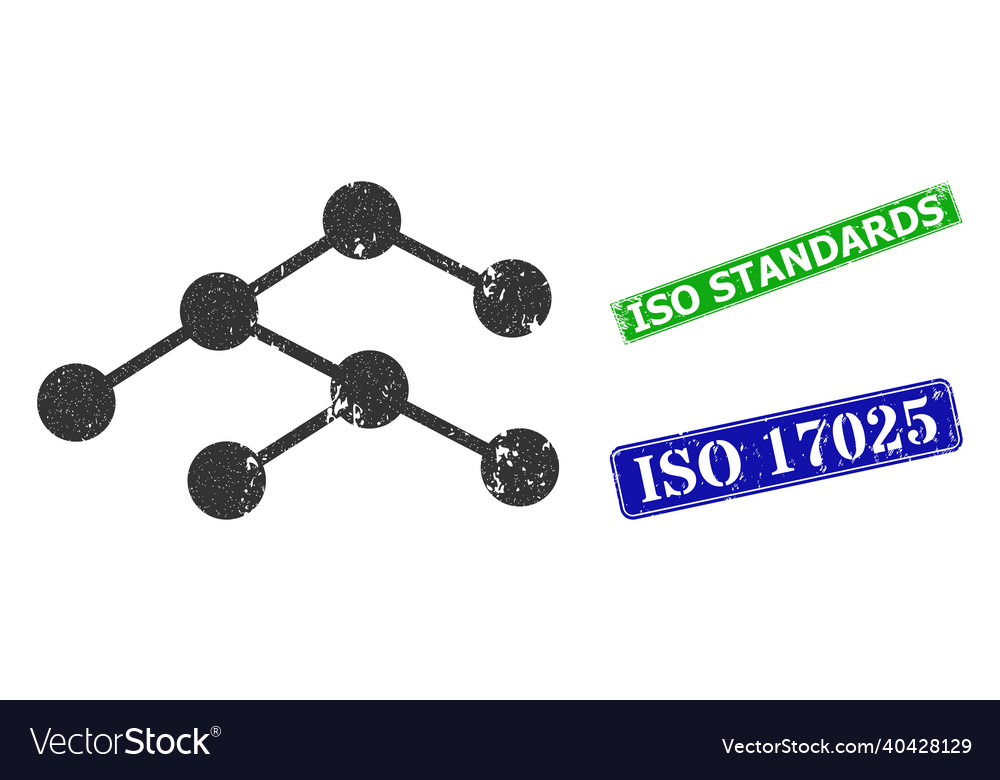 Hierarchy links distress icon and iso Vector Image Hierarchy links distress icon and iso