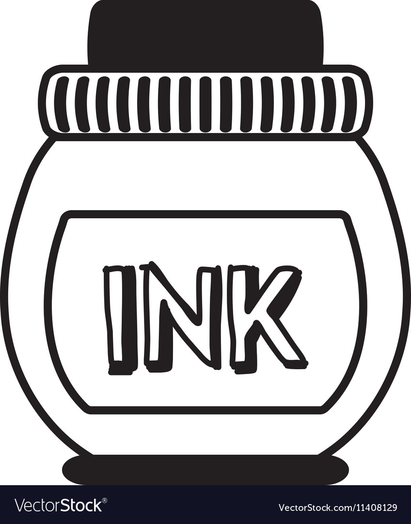 Ink bottle isolated icon Royalty Free Vector Image