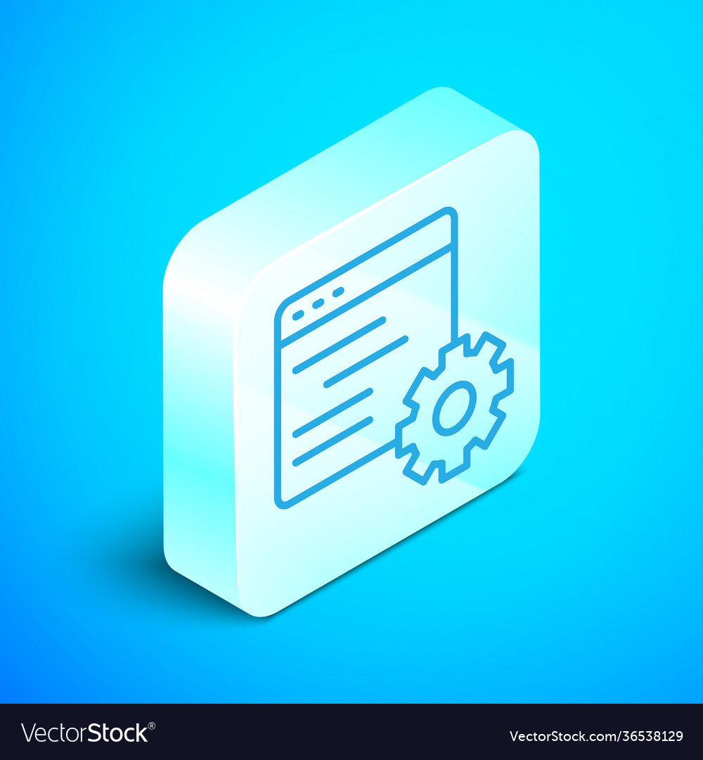 Isometric line computer api interface icon vector image Isometric line computer api interface icon