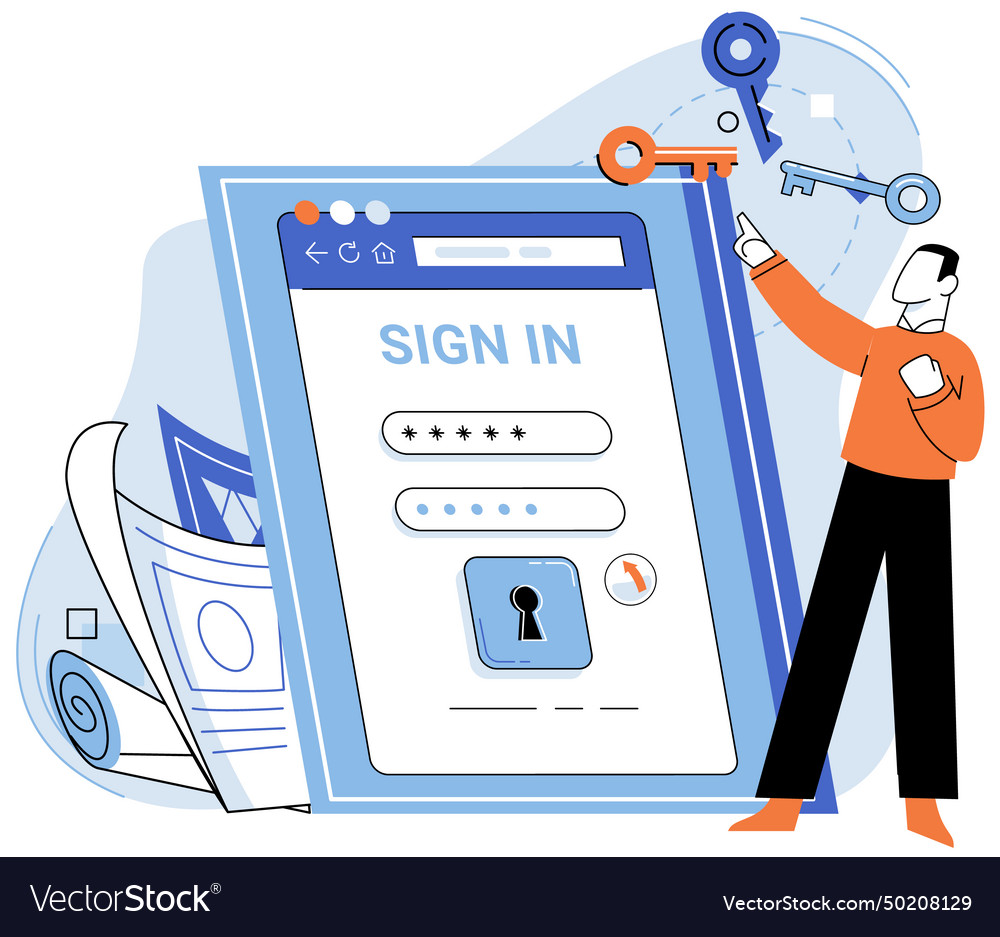 Login password for any inquiries users can vector image Login password for any inquiries users can
