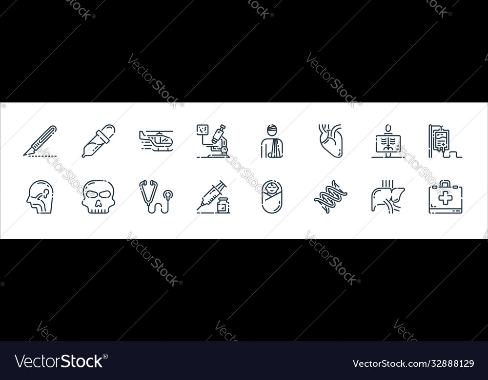 Medical line icons linear set quality