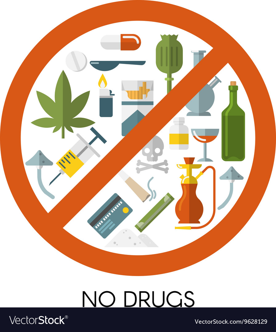 No Drugs Composition Royalty Free Vector Image