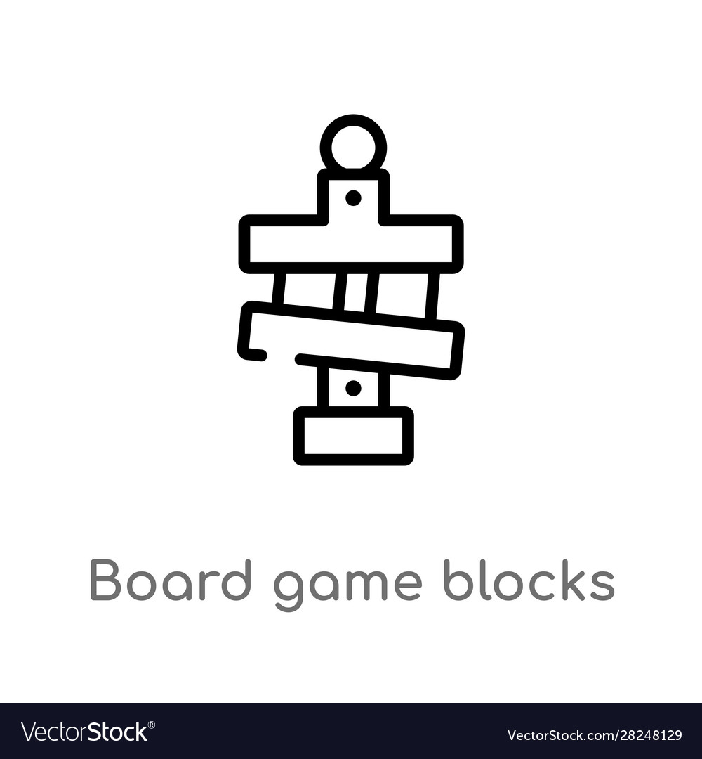 Outline board game blocks icon isolated black