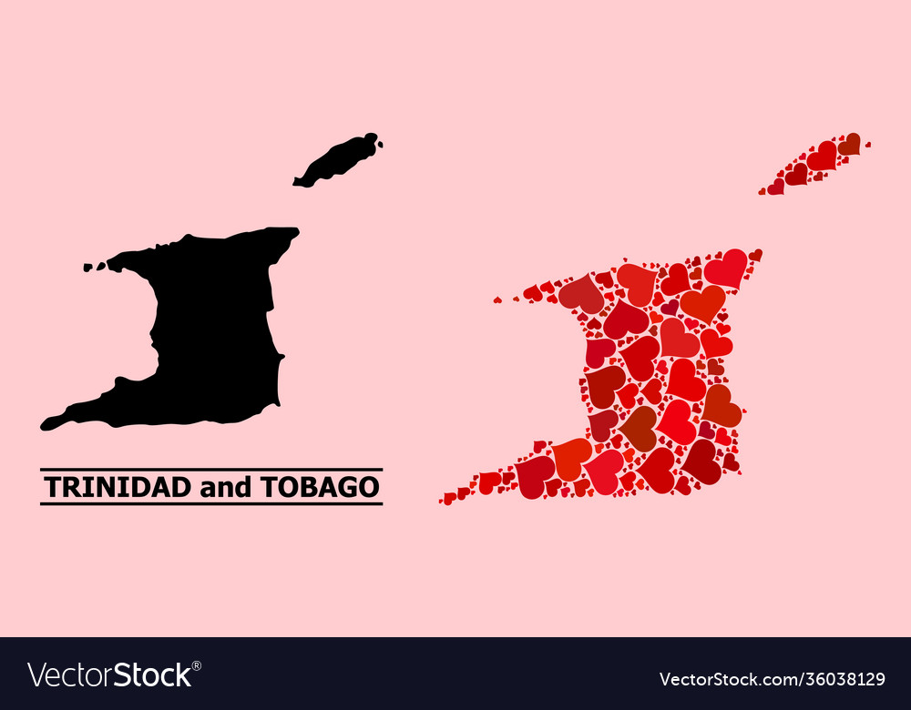 Rote Liebe Herz Musterkarte Trinidad und Tobago