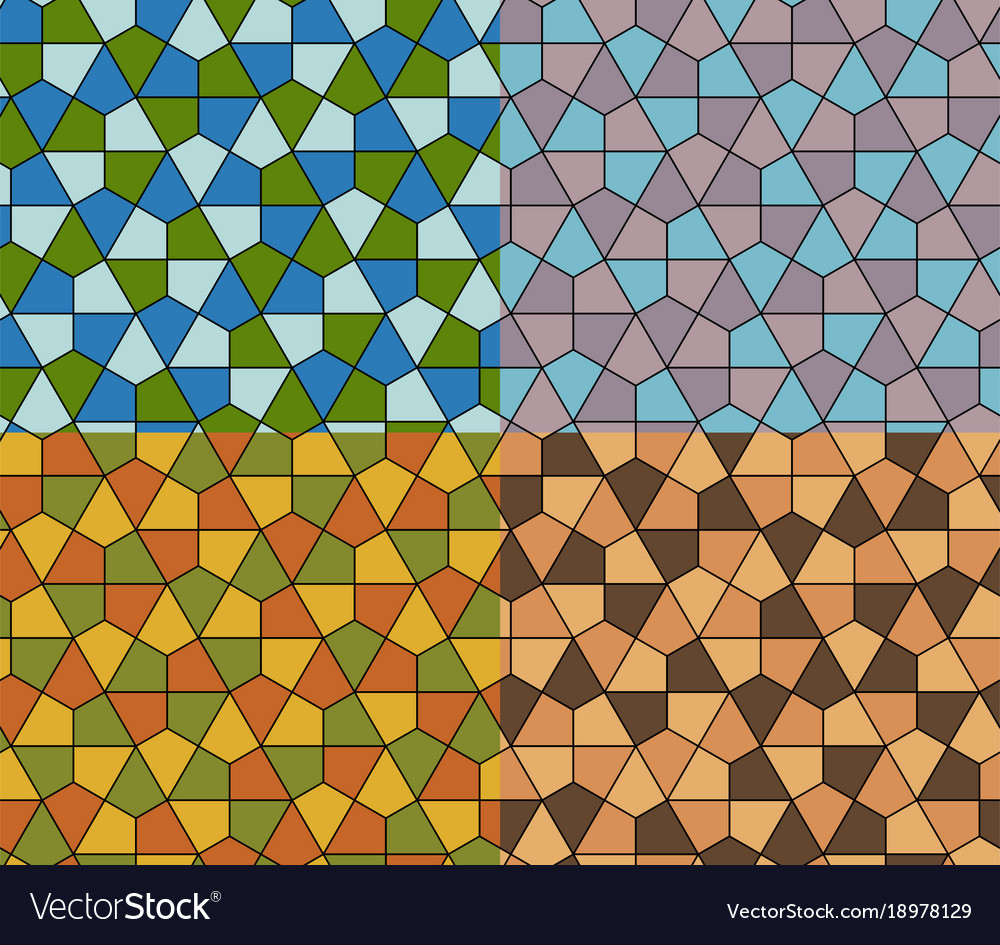 Seamless geometric pattern set simple flat lined