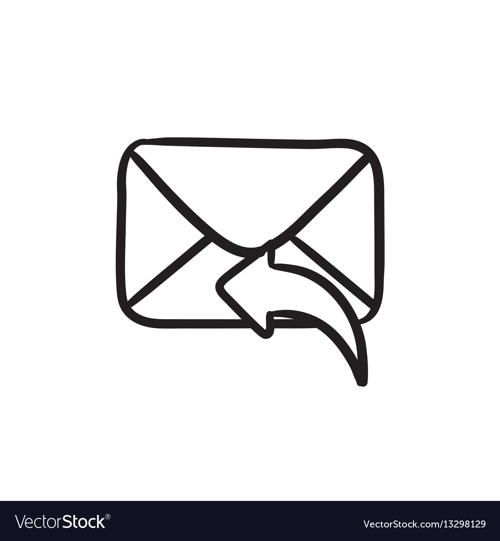 Sending email sketch icon