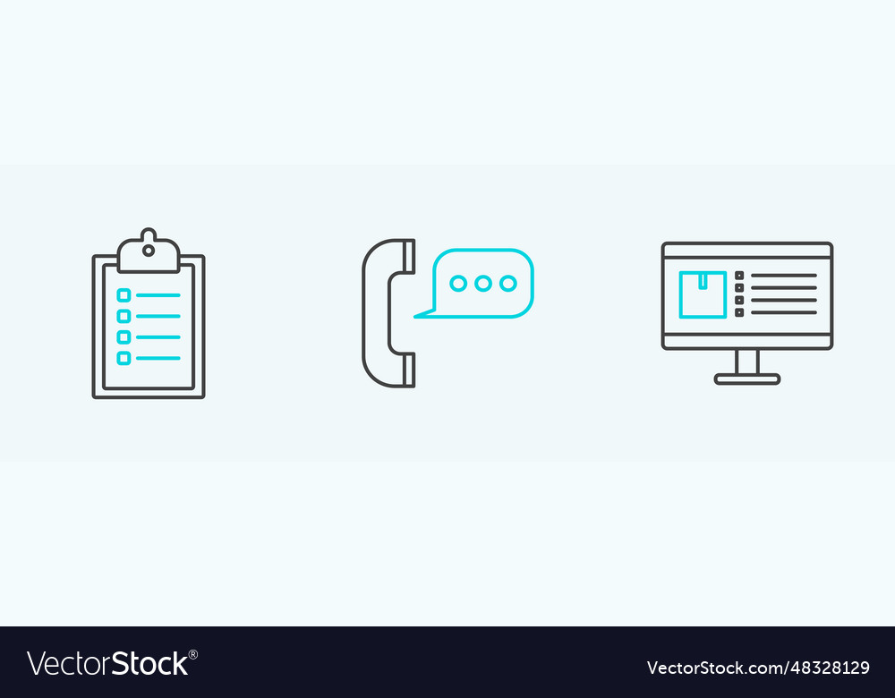 Set line computer monitor with app delivery vector image Set line computer monitor with app delivery