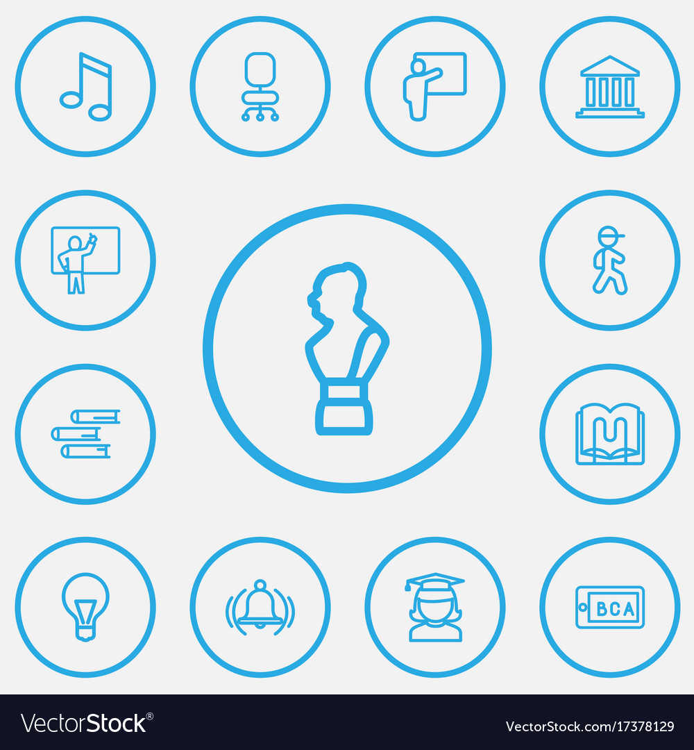 Set of 13 editable teach outline icons includes