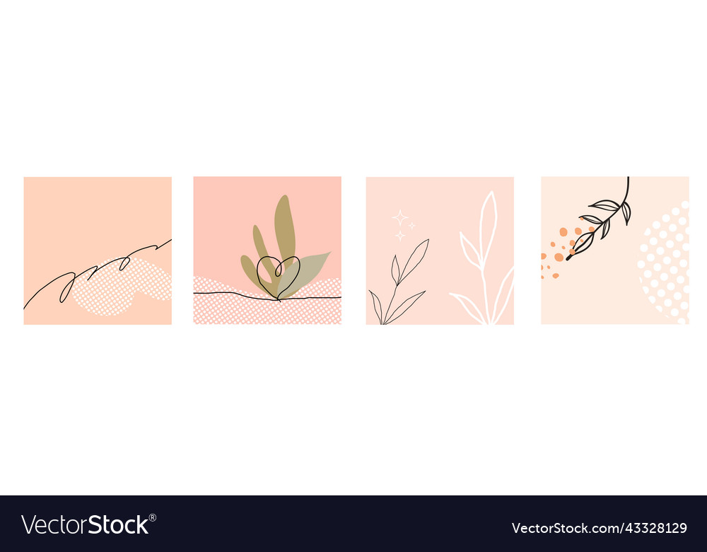 Set of 4 square abstract background for social