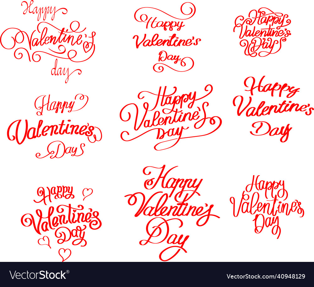 Set of valentines day greeting card template