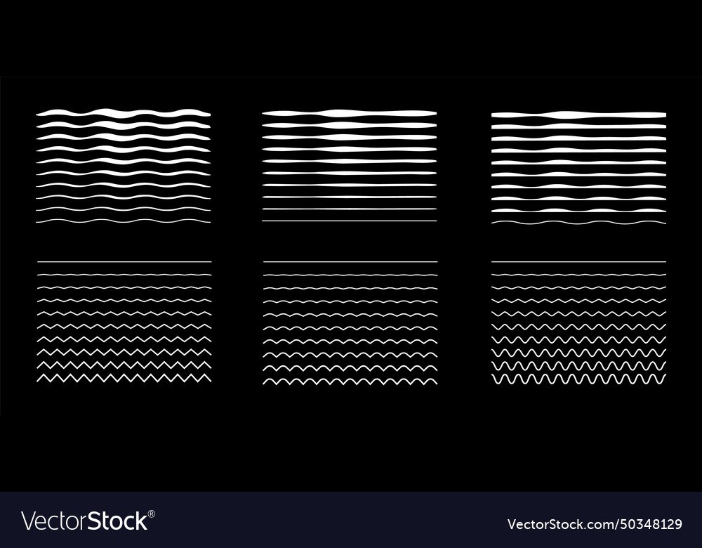 Set of wavy curves and zigzag intersecting vector image Set of wavy curves and zigzag intersecting