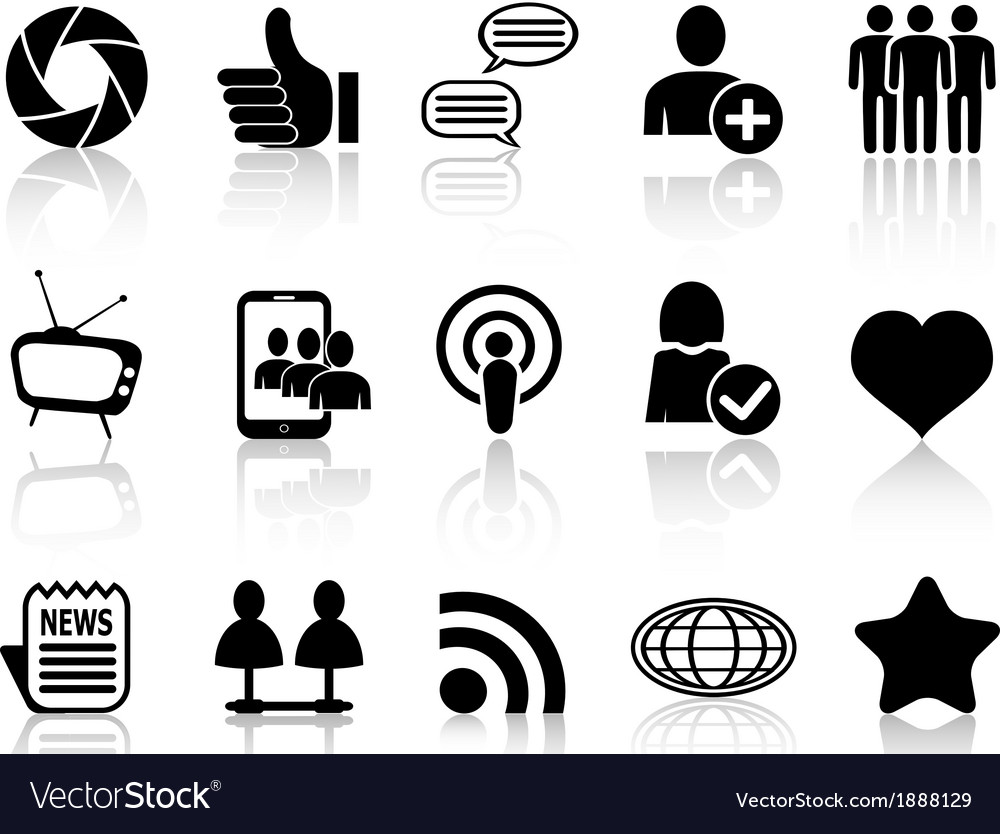 Social networking and communication icons set