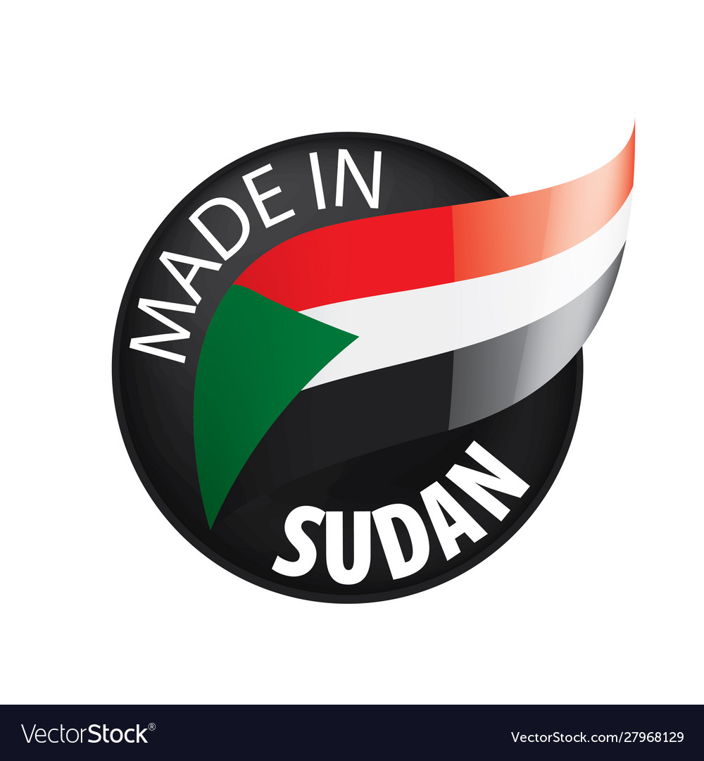 Sudan Flagge auf einem weißen