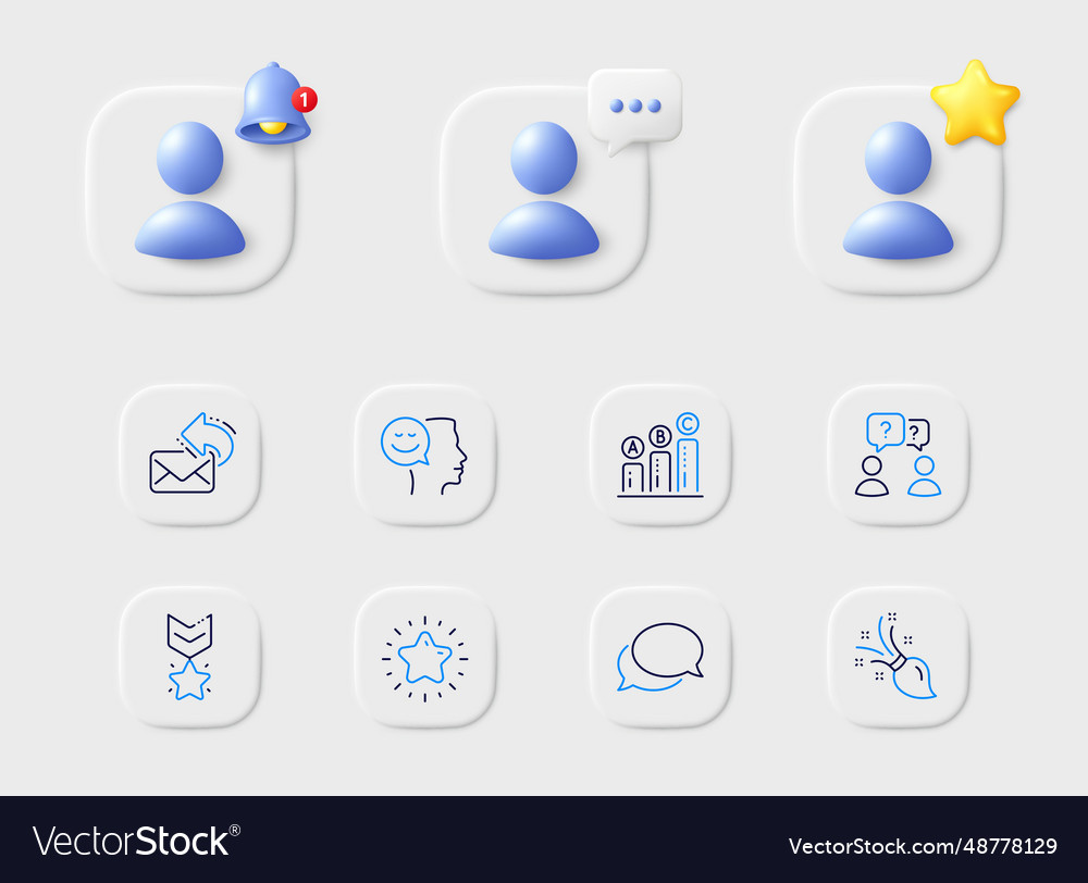 Teamwork questions graph chart and messenger line vector image Teamwork questions graph chart and messenger line