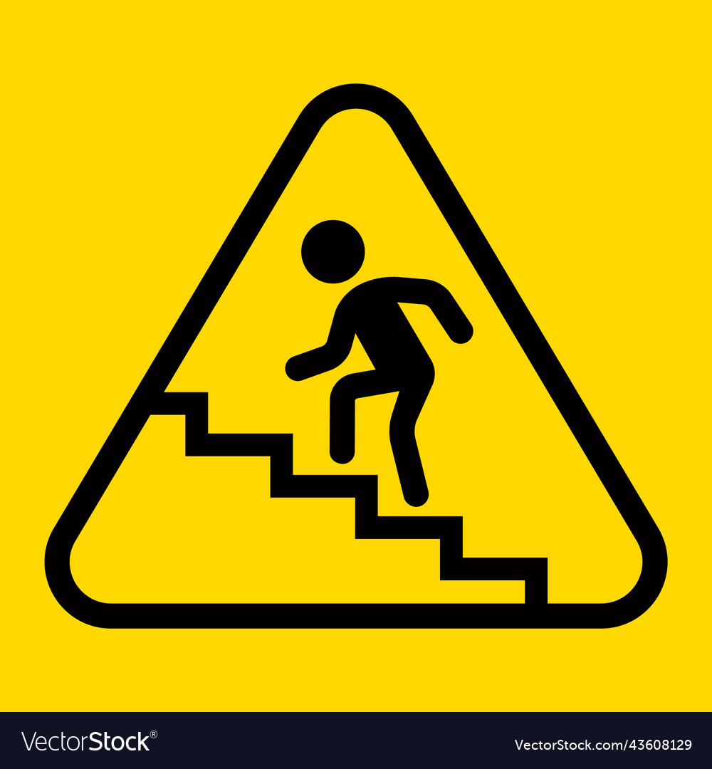 Triangular icon man climb stairs Royalty Free Vector Image