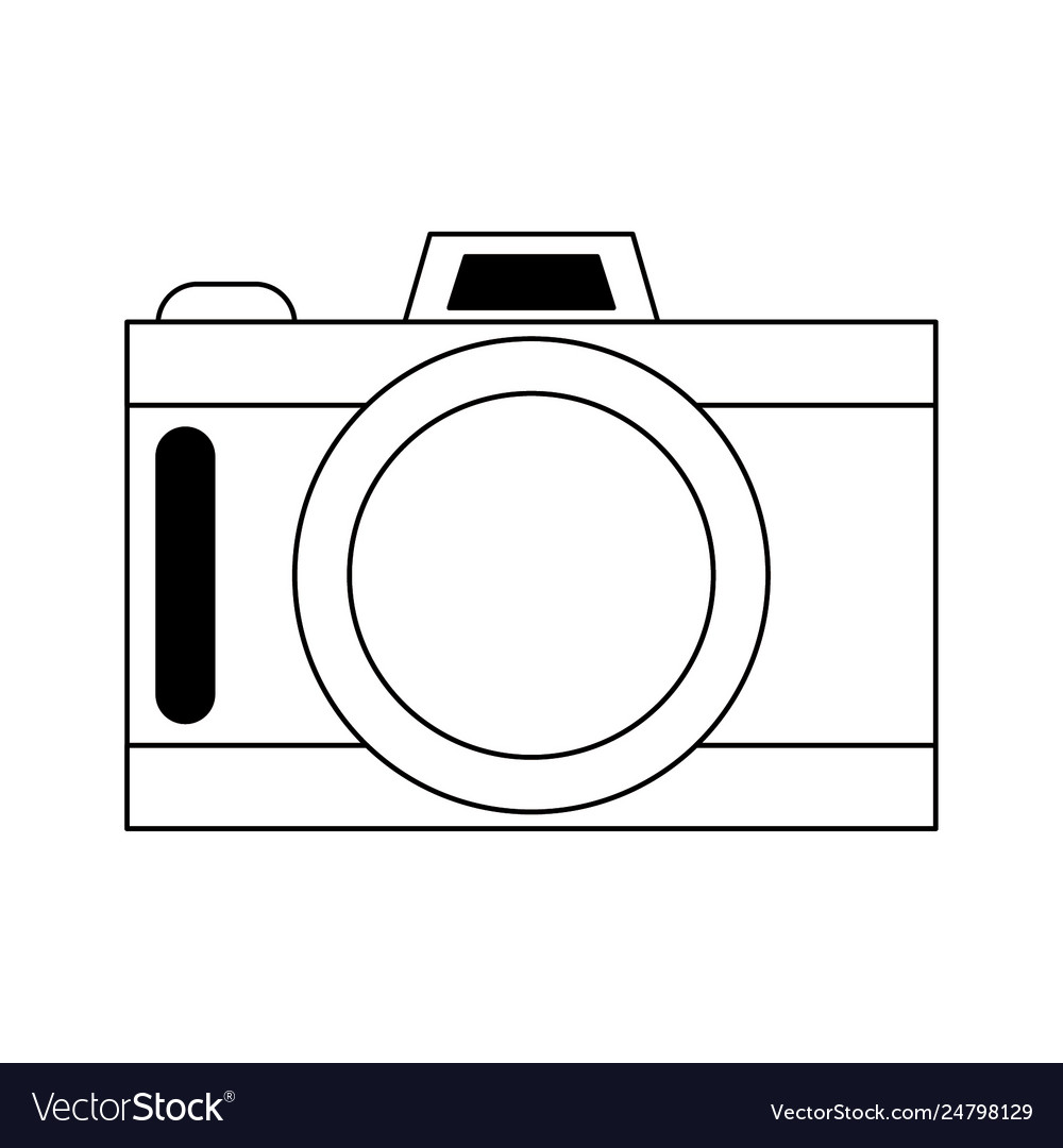 Vintage photographic camera symbol in black