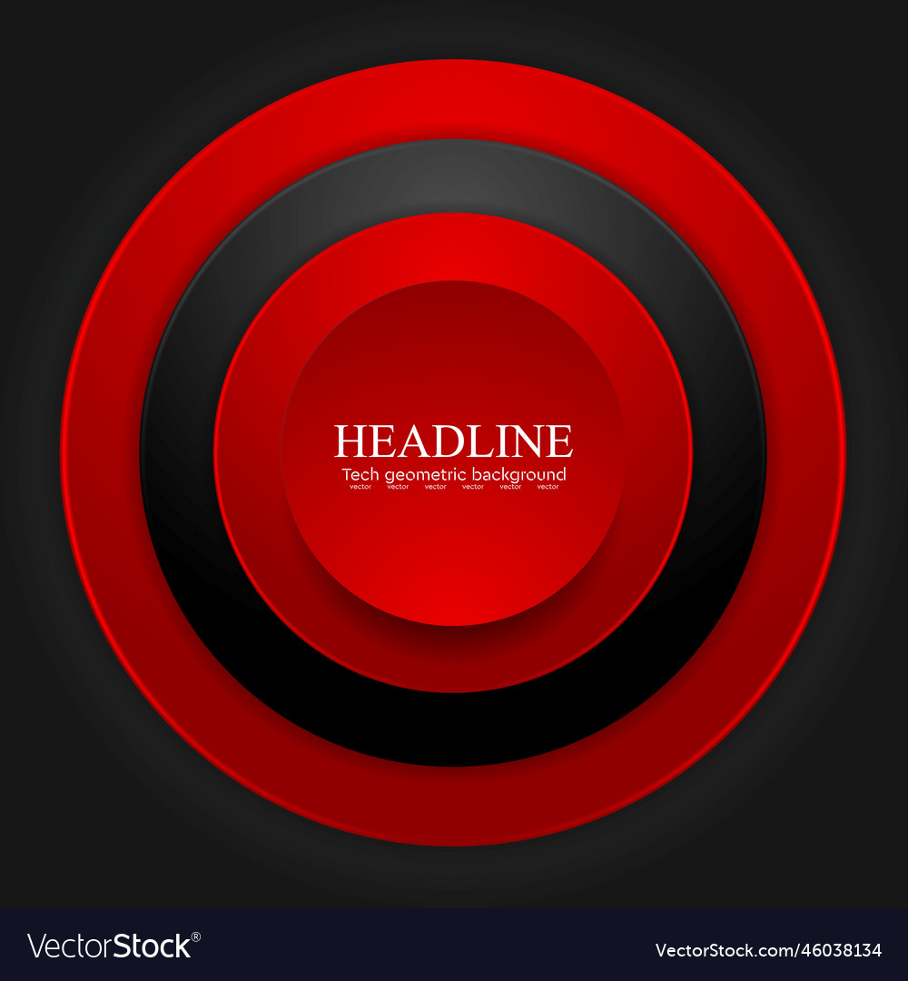 Abstract corporate red black circles design Vector Image