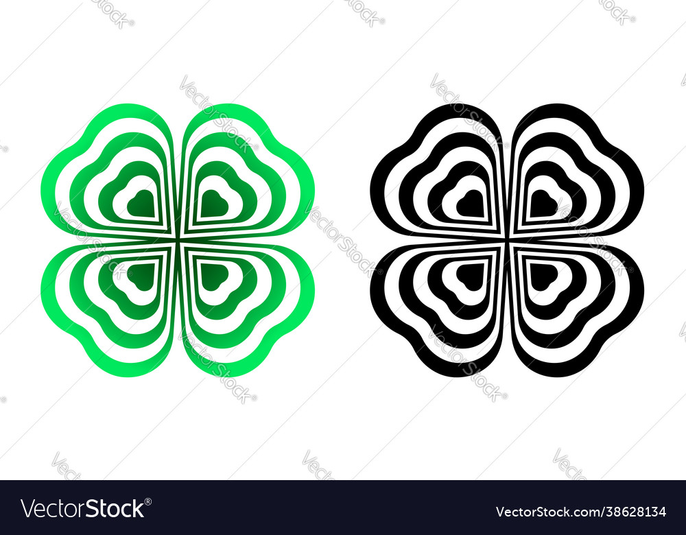 Abstract four leaf clover with heart shape good