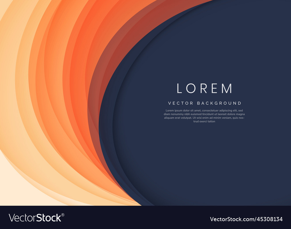 Abstract template orange layer circles curve