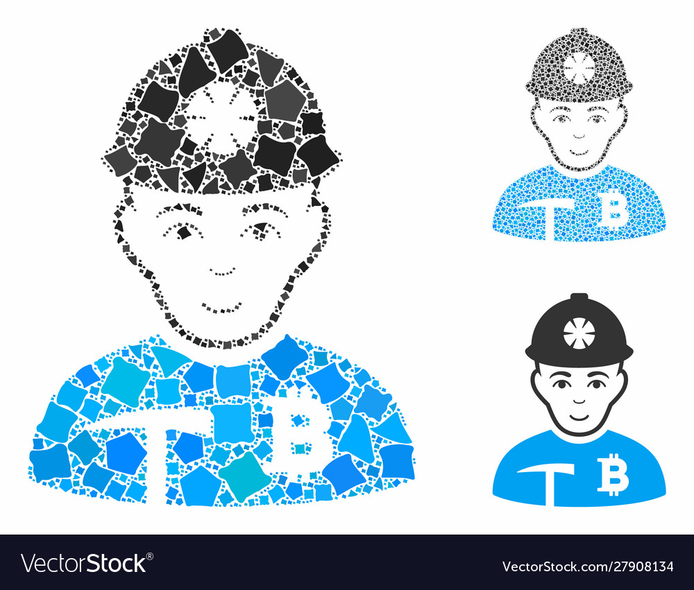 Bitcoin miner composition icon humpy parts vector image Bitcoin miner composition icon humpy parts