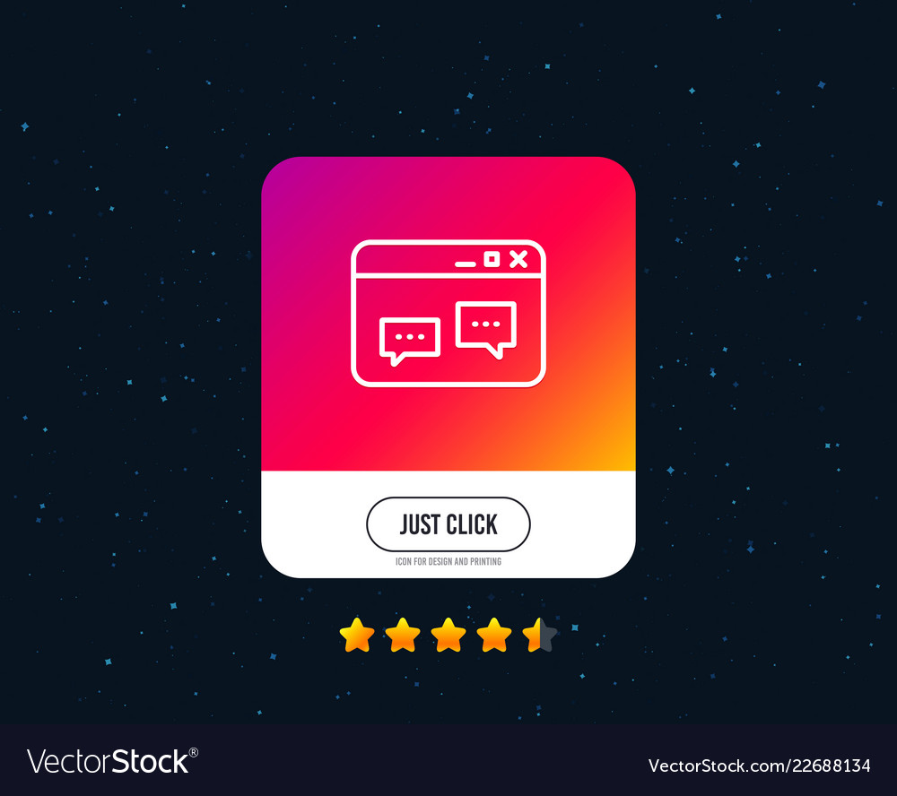 Browser window line icon chat speech bubbles vector image Browser window line icon chat speech bubbles