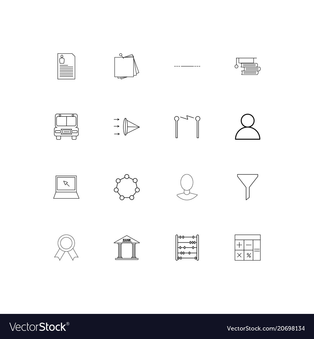 Education and science simple linear icons set