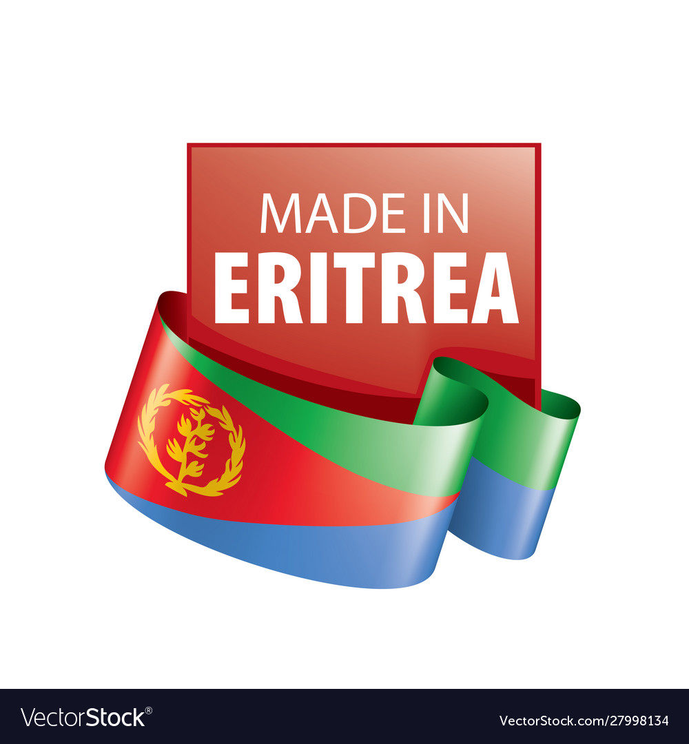 Eritrea flag on a white