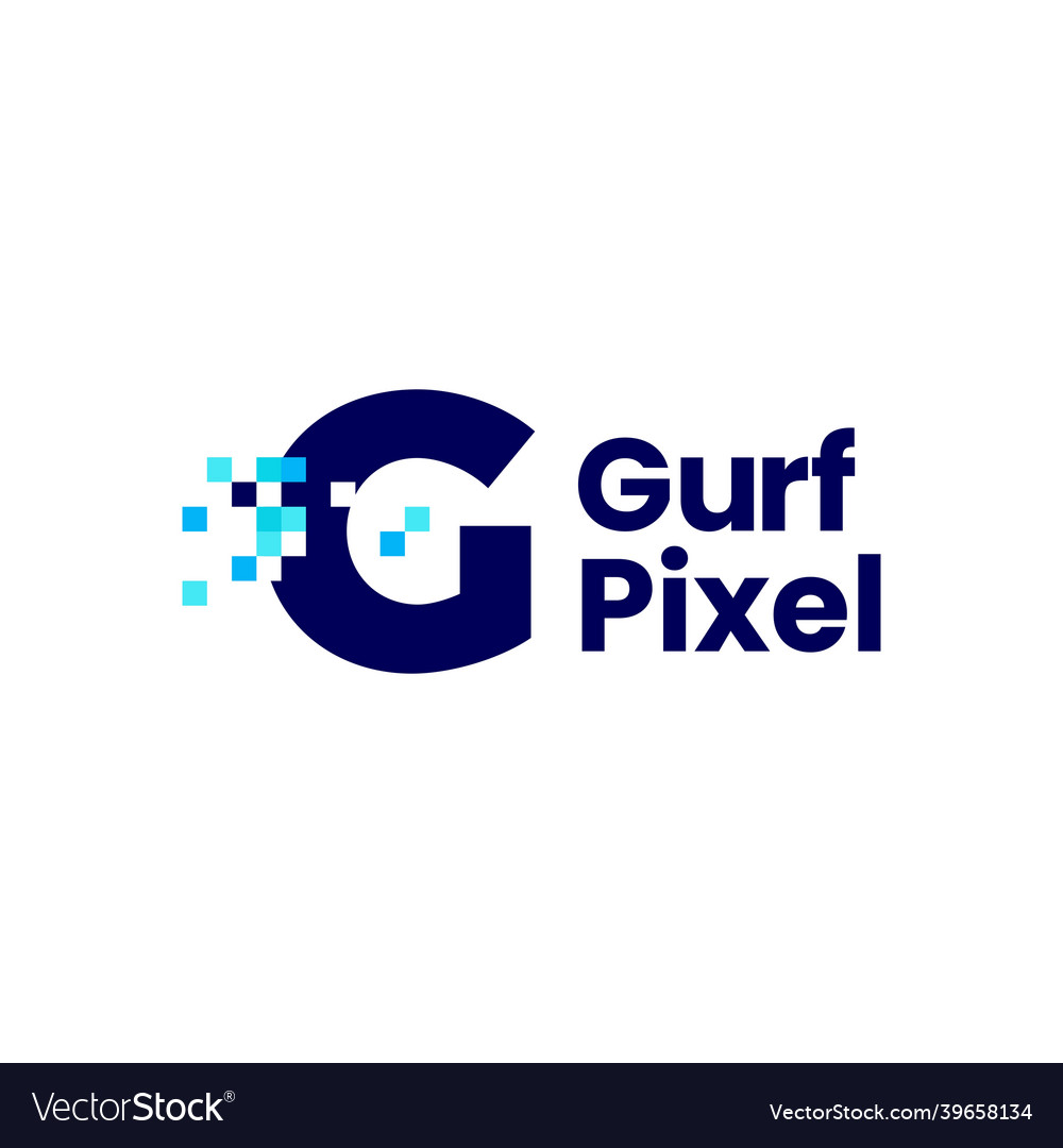 G letter pixel mark digital 8 bit logo icon