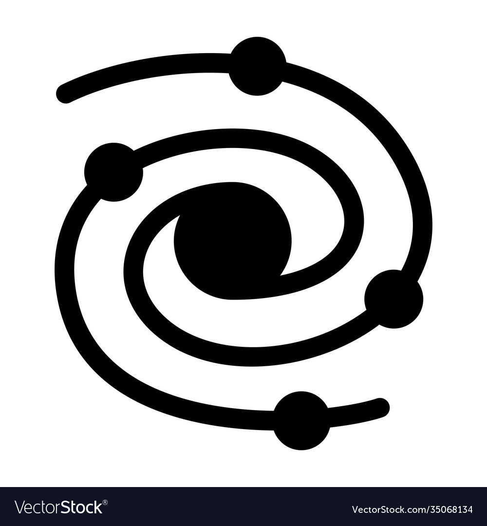 Galaxy simple icon line design solar system symbol