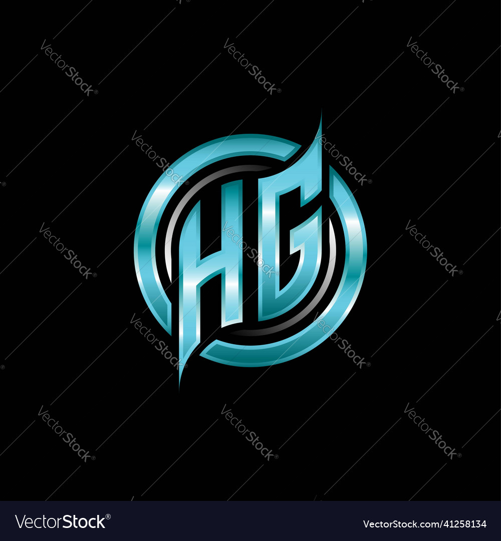 Hg initial monogram logo circle rounded Vector Image Hg initial monogram logo circle rounded
