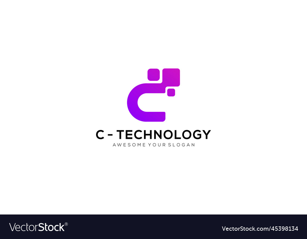 Letter c technology logo designs Royalty Free Vector Image