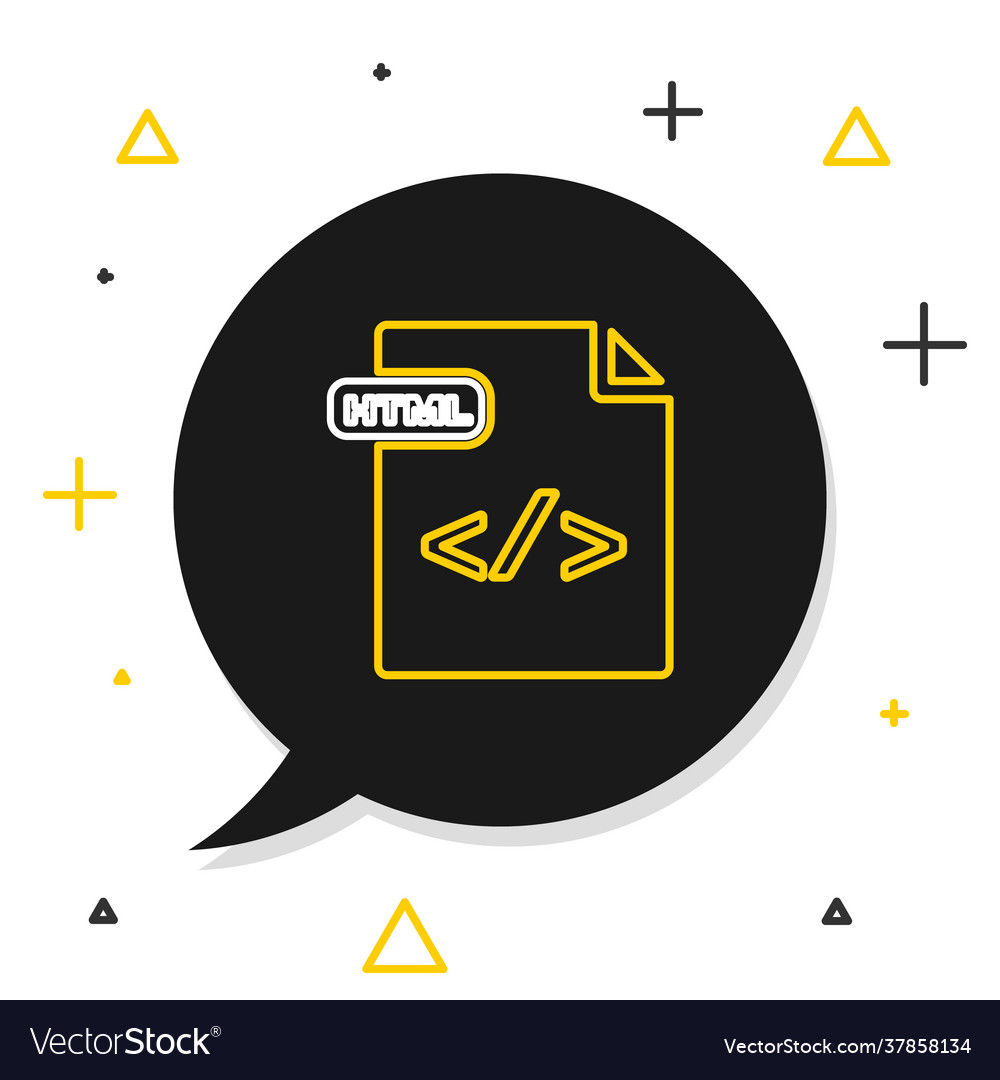 Line html file document download button icon vector image Line html file document download button icon