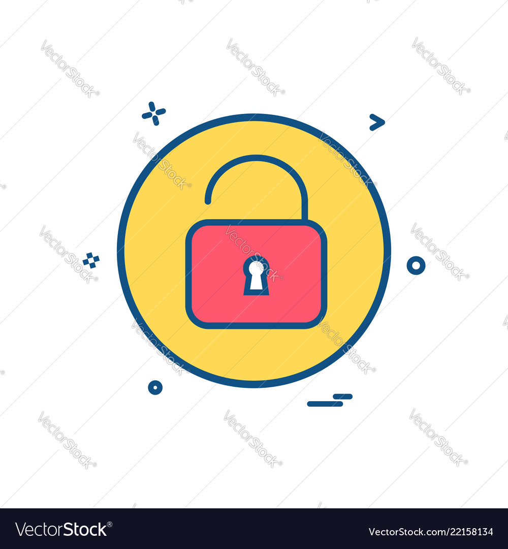 Lock open basic icon design