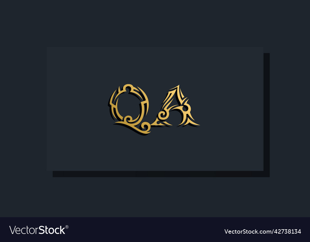 Luxury initial letters qa logo design vector image Luxury initial letters qa logo design