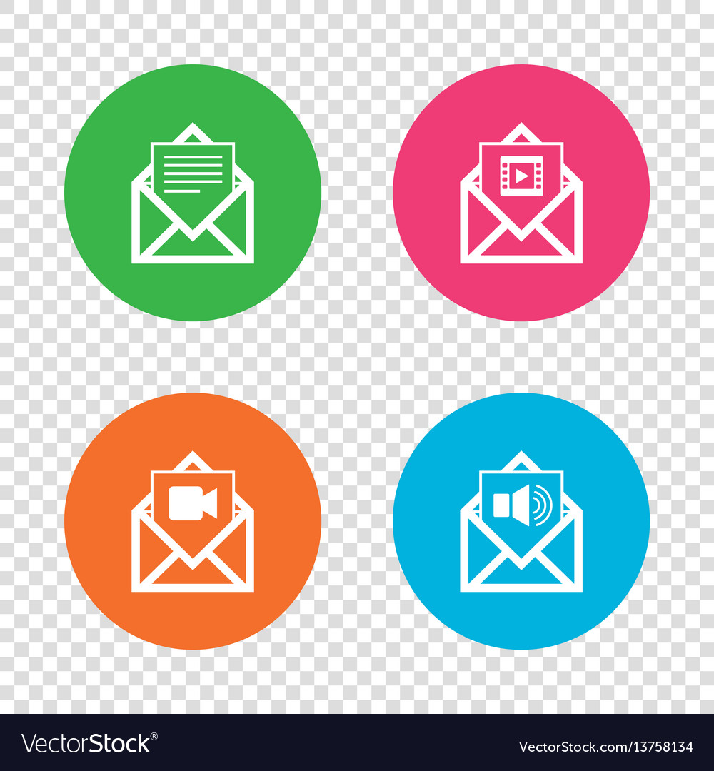 Mail envelope icons message document symbols