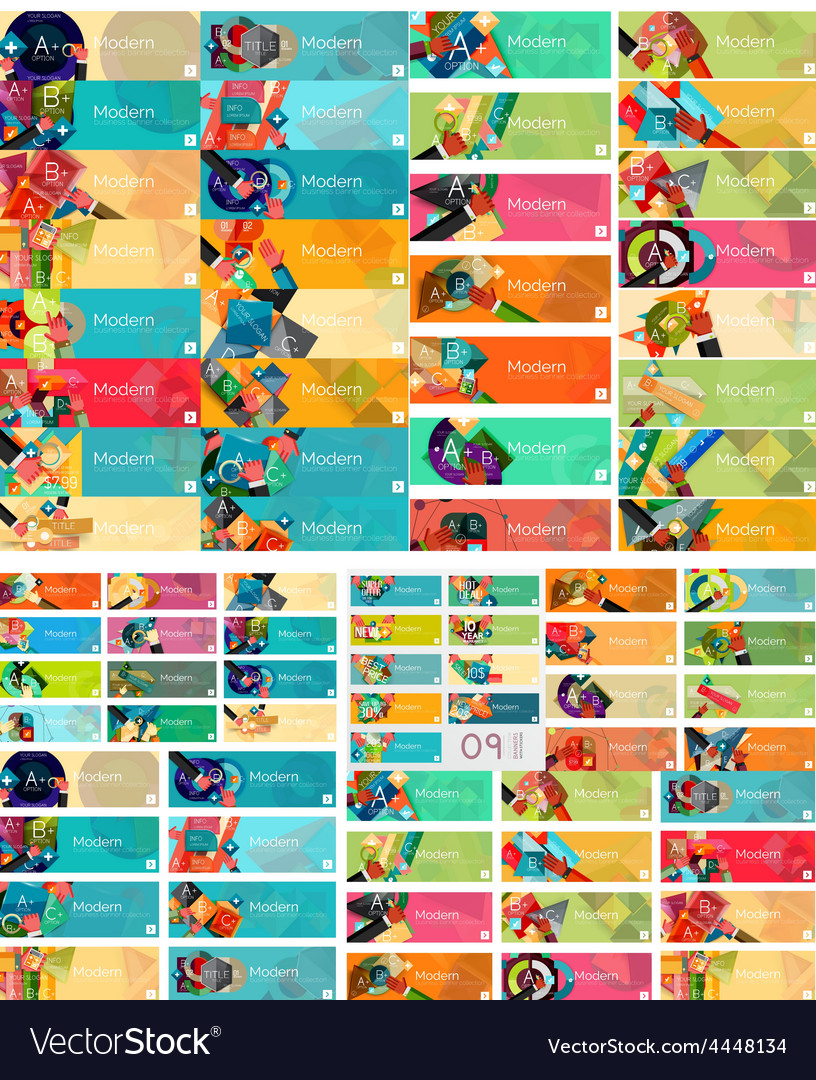 Mega set of universal web option infographic