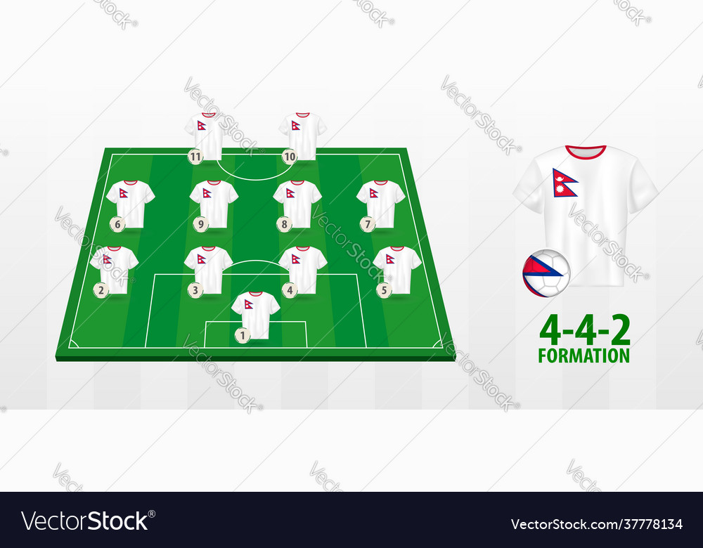 Nepal national football team formation vector image Nepal national football team formation
