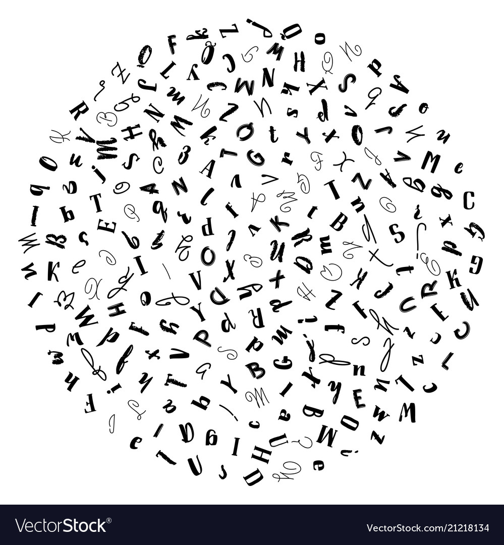 Pattern circle with letters of the alphabet