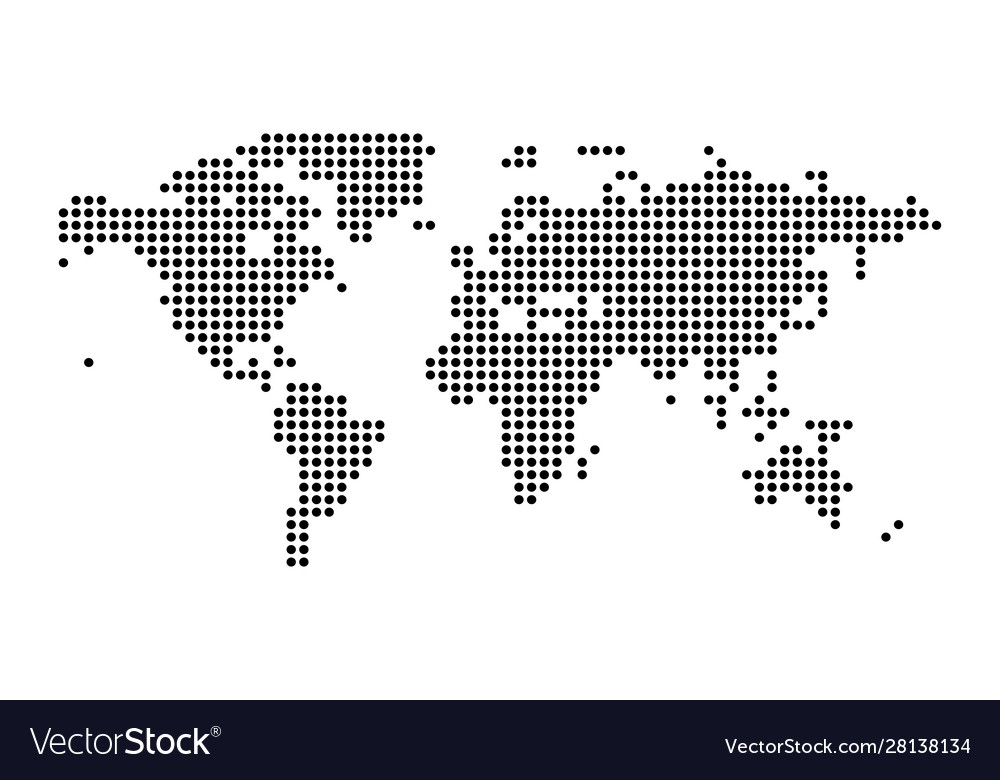 Political dotted world map isolated vector image Political dotted world map isolated