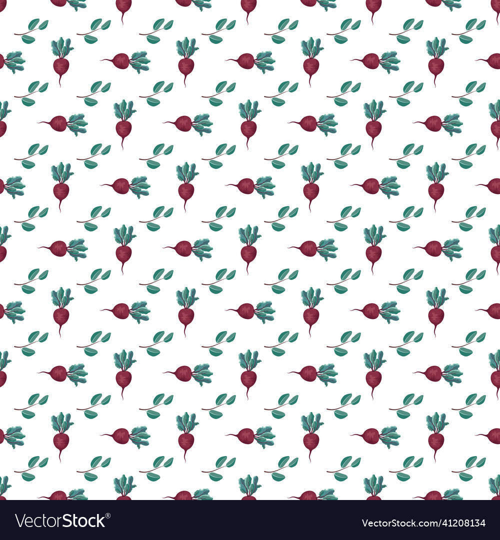 Seamless pattern with beet vector image Seamless pattern with beet