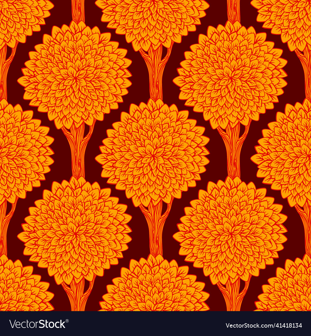 Seamless pattern with trees vector image Seamless pattern with trees