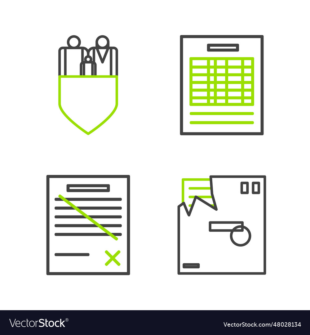 Set line ordered envelope delete file document vector image Set line ordered envelope delete file document