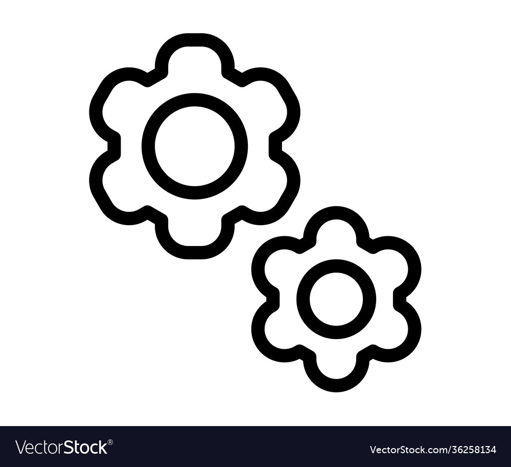 Setting configuration cog single isolated icon vector image Setting configuration cog single isolated icon